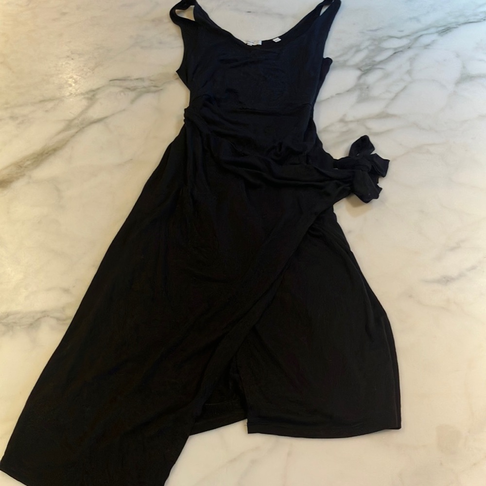 Black Long Tank/Wrap Dress by Vince